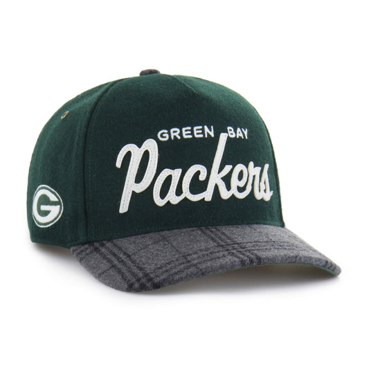 GREEN BAY PACKERS WINDOWPANE PLAID '47 HITCH RF RELAXED FIT DARK GREEN