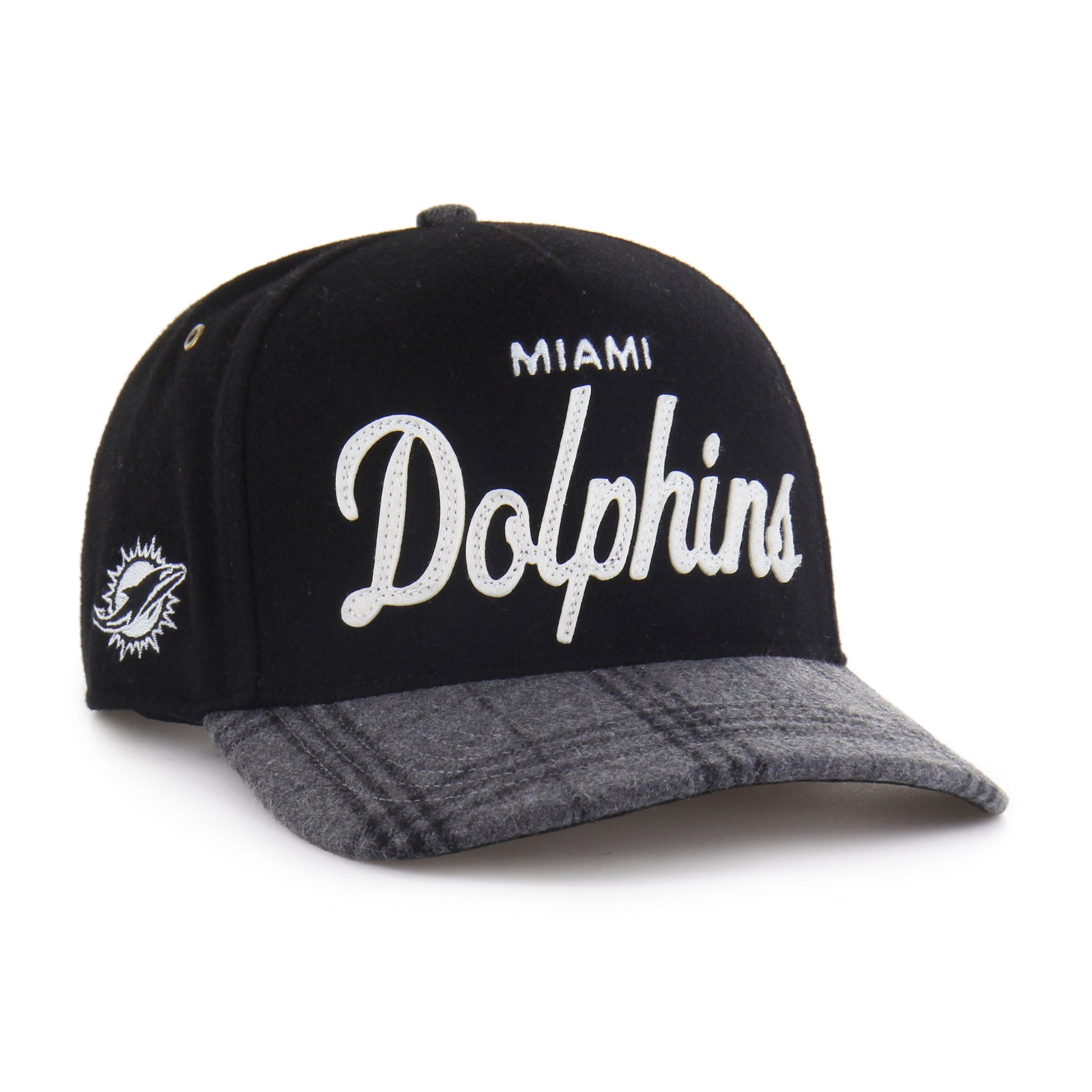 MIAMI DOLPHINS WINDOWPANE PLAID '47 HITCH RF RELAXED FIT BLACK