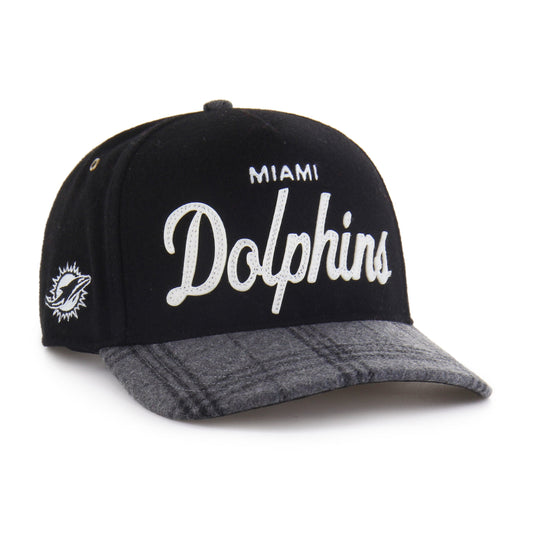 MIAMI DOLPHINS WINDOWPANE PLAID '47 HITCH RF RELAXED FIT BLACK