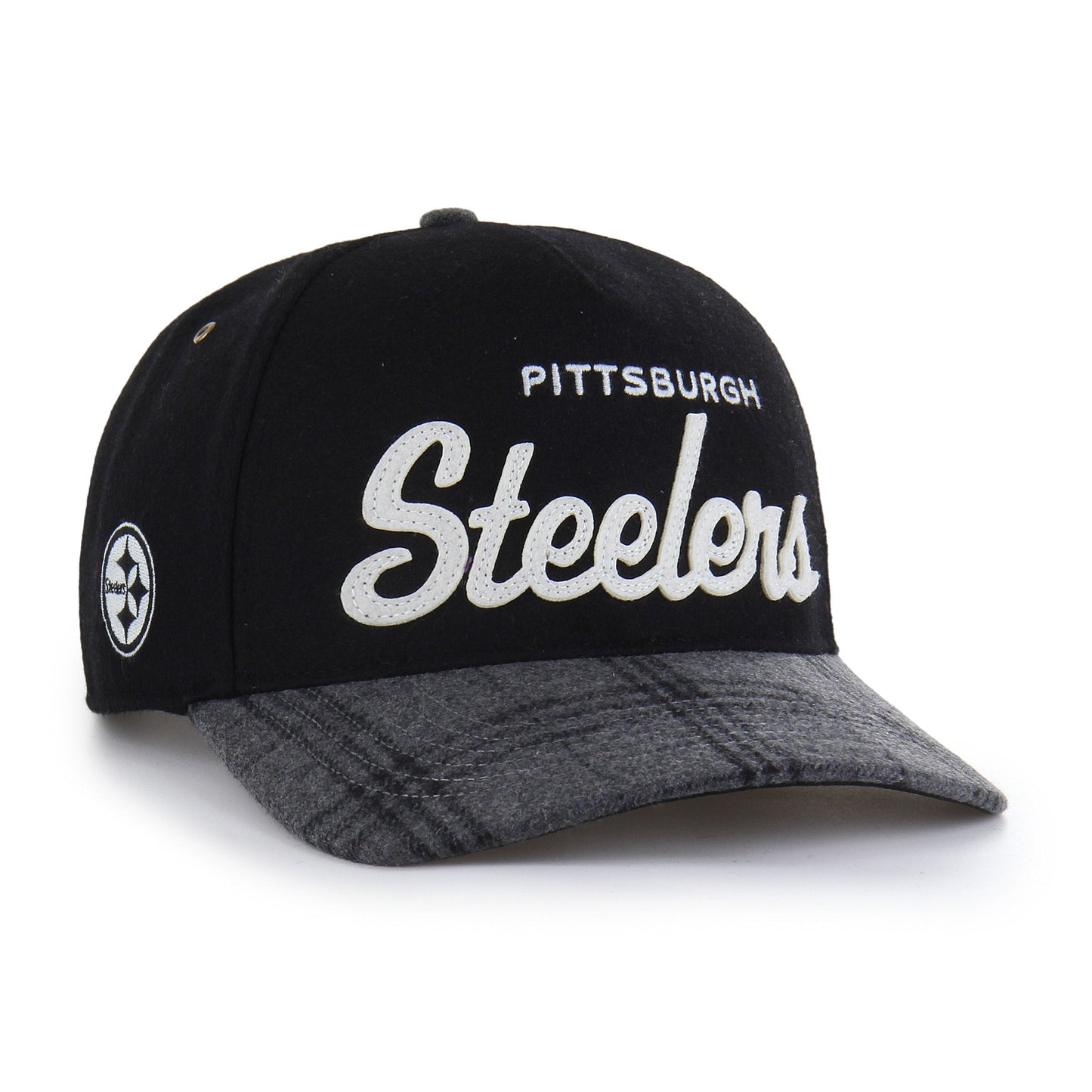 PITTSBURGH STEELERS WINDOWPANE PLAID '47 HITCH RF RELAXED FIT BLACK