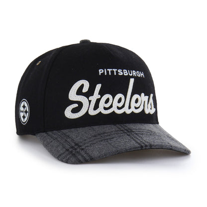 PITTSBURGH STEELERS WINDOWPANE PLAID '47 HITCH RF RELAXED FIT BLACK