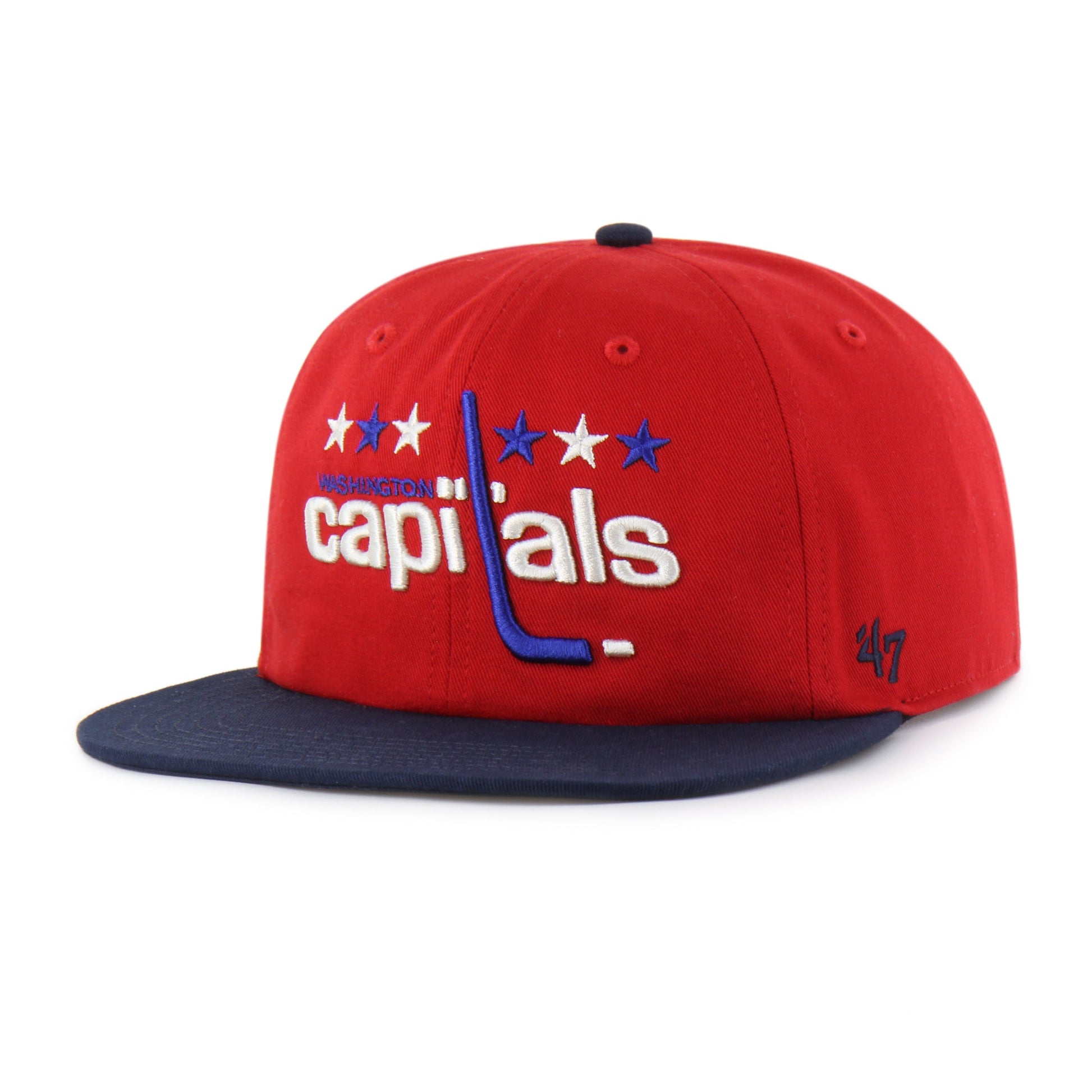 OLD TIME HOCKEY WASHINGTON CAPITALS VINTAGE DEBUT '47 CAPTAIN RL RELAXED FIT RED