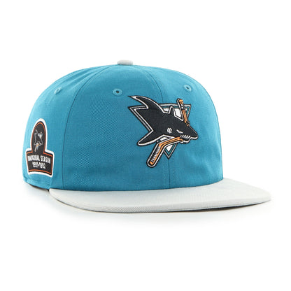 OLD TIME HOCKEY SAN JOSE SHARKS VINTAGE DEBUT '47 CAPTAIN RL RELAXED FIT DARK TEAL