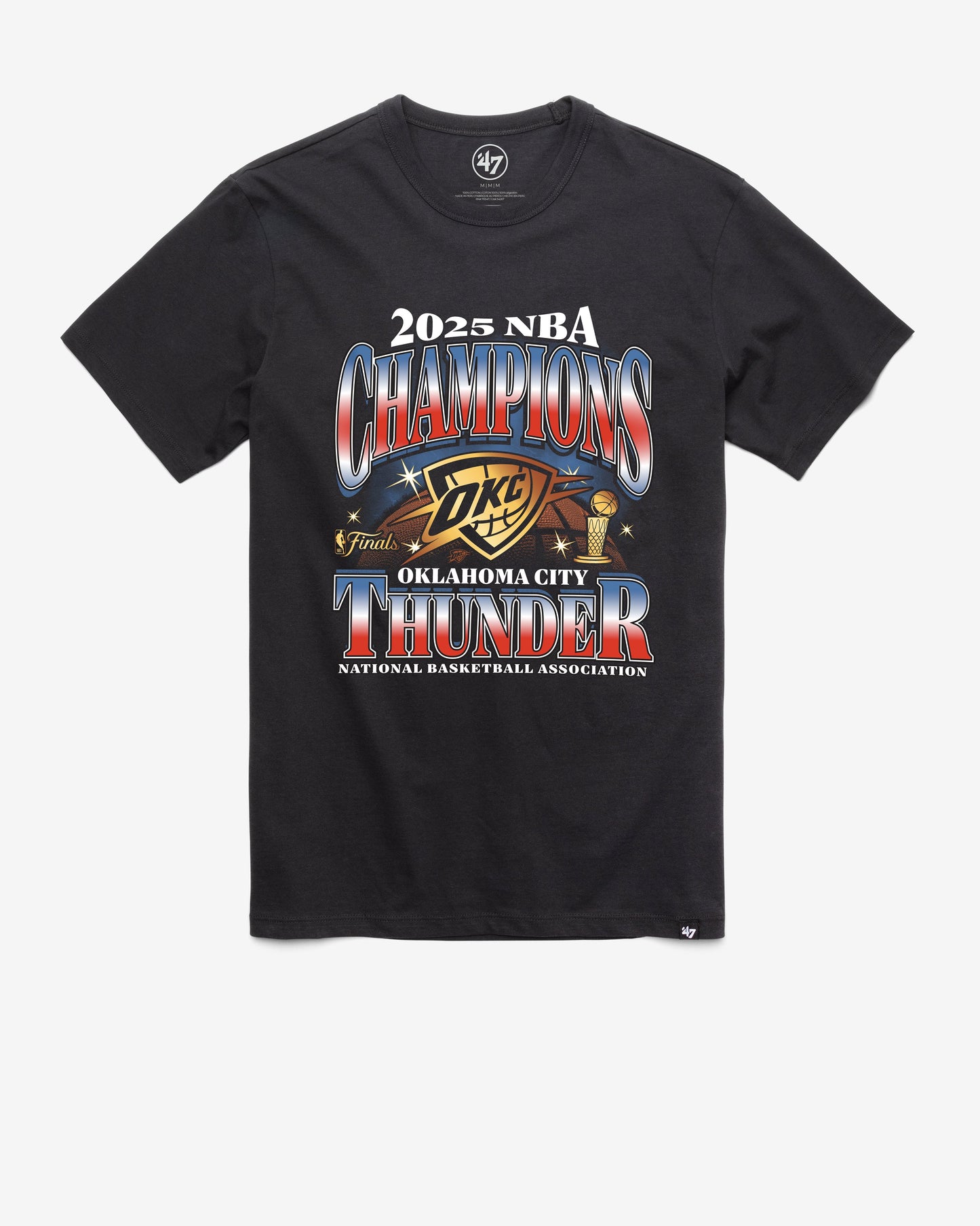 OKLAHOMA CITY THUNDER 2025 NBA CHAMPIONS '47 FRANKLIN TEE FLINT BLACK