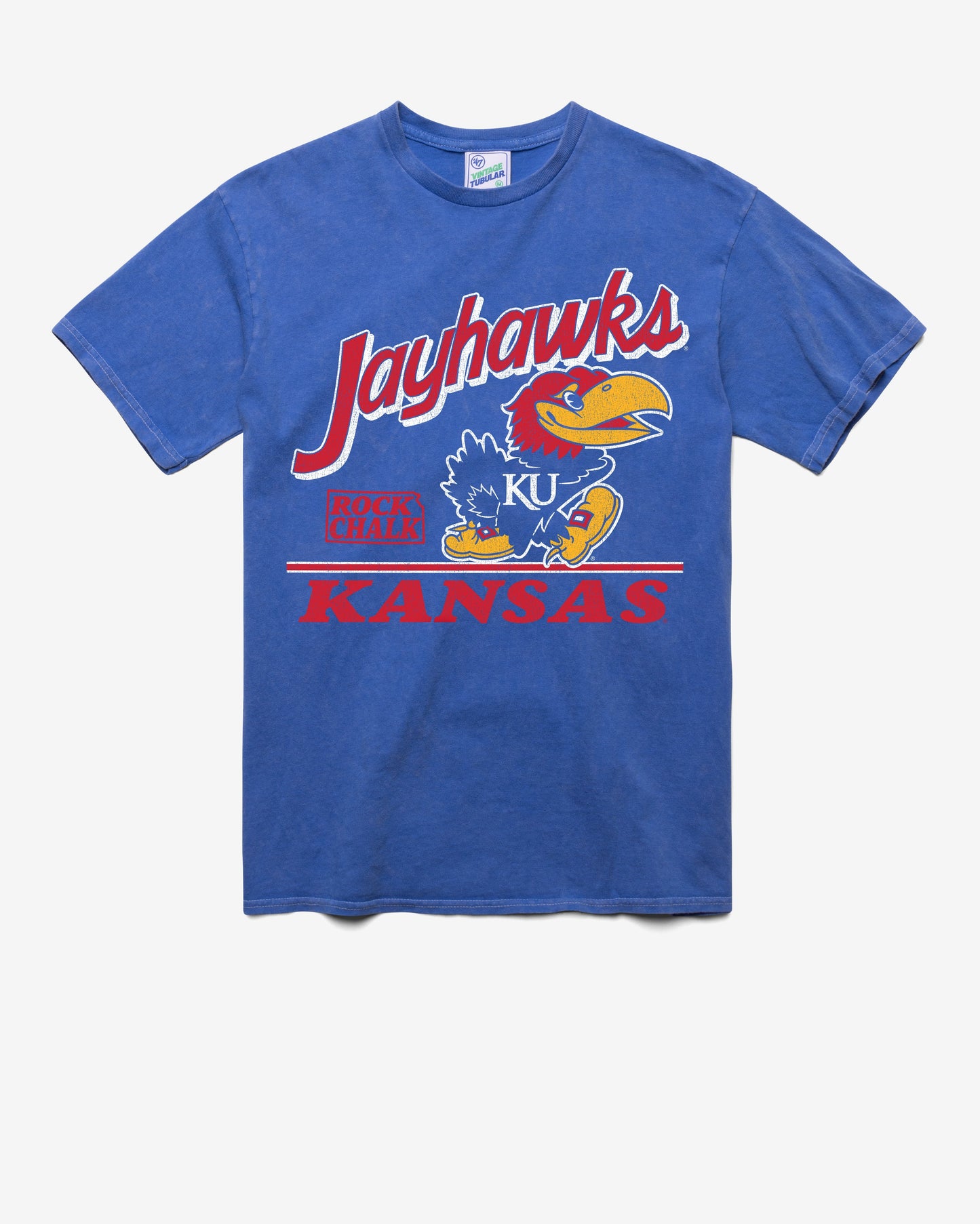 KANSAS JAYHAWKS FLY BY VINTAGE '47 TUBULAR TEE DT CALI BLUE