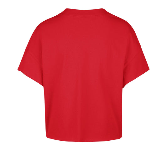 OHIO STATE BUCKEYES ELATION '47 OVERSIZED NOTCH NECK TEE WOMENS RED
