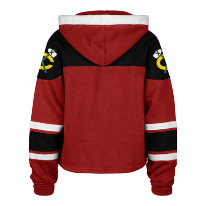 CHICAGO BLACKHAWKS CROPPED SUPERIOR '47 LACER HOOD WOMENS RED