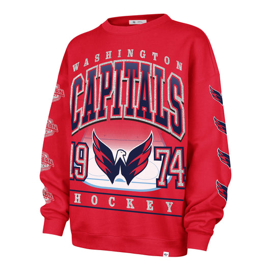 WASHINGTON CAPITALS GO BIG '47 OVERSIZED CREW WOMENS RED