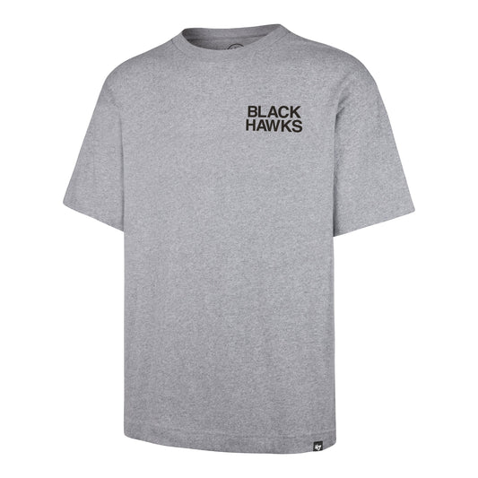CHICAGO BLACKHAWKS VINTAGE HISTORY '47 LOCK FOUNDATION TEE QUARTZ GREY