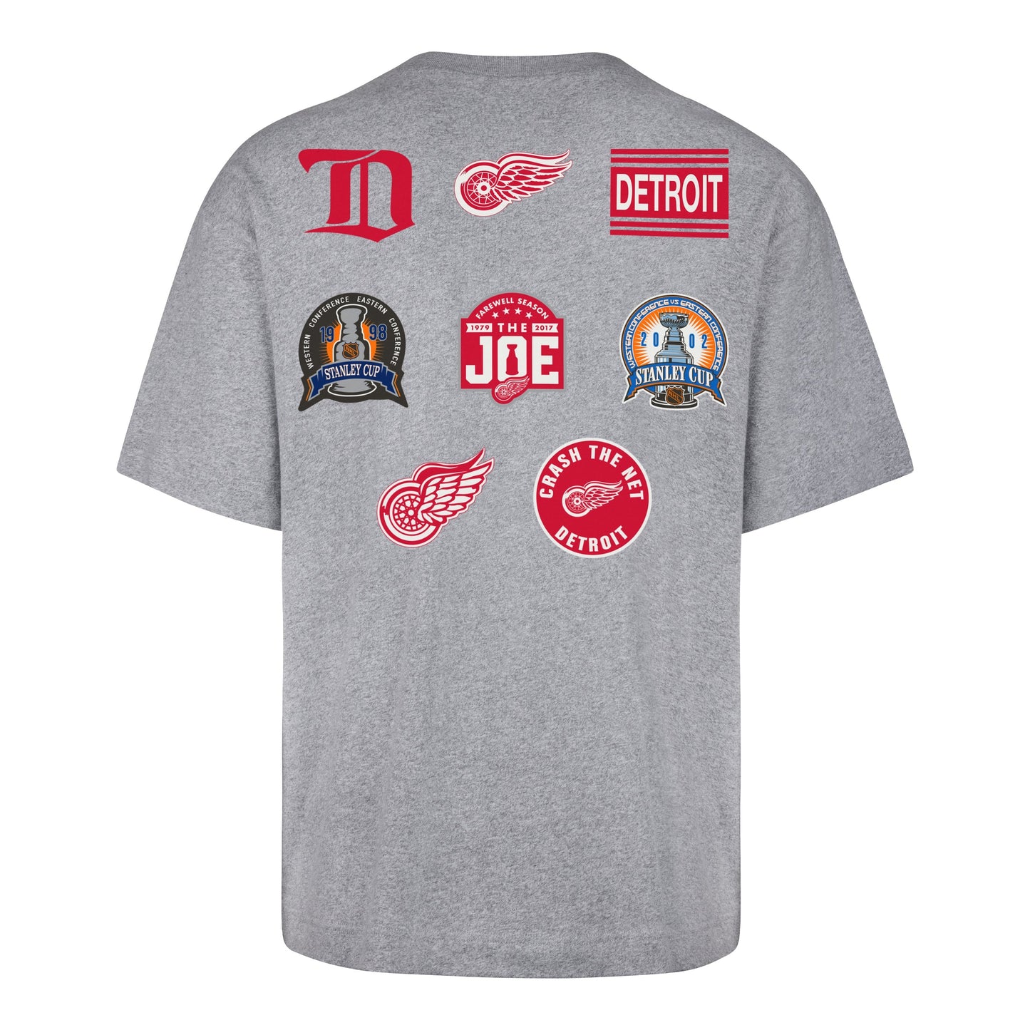 DETROIT RED WINGS VINTAGE HISTORY '47 LOCK FOUNDATION TEE QUARTZ GREY