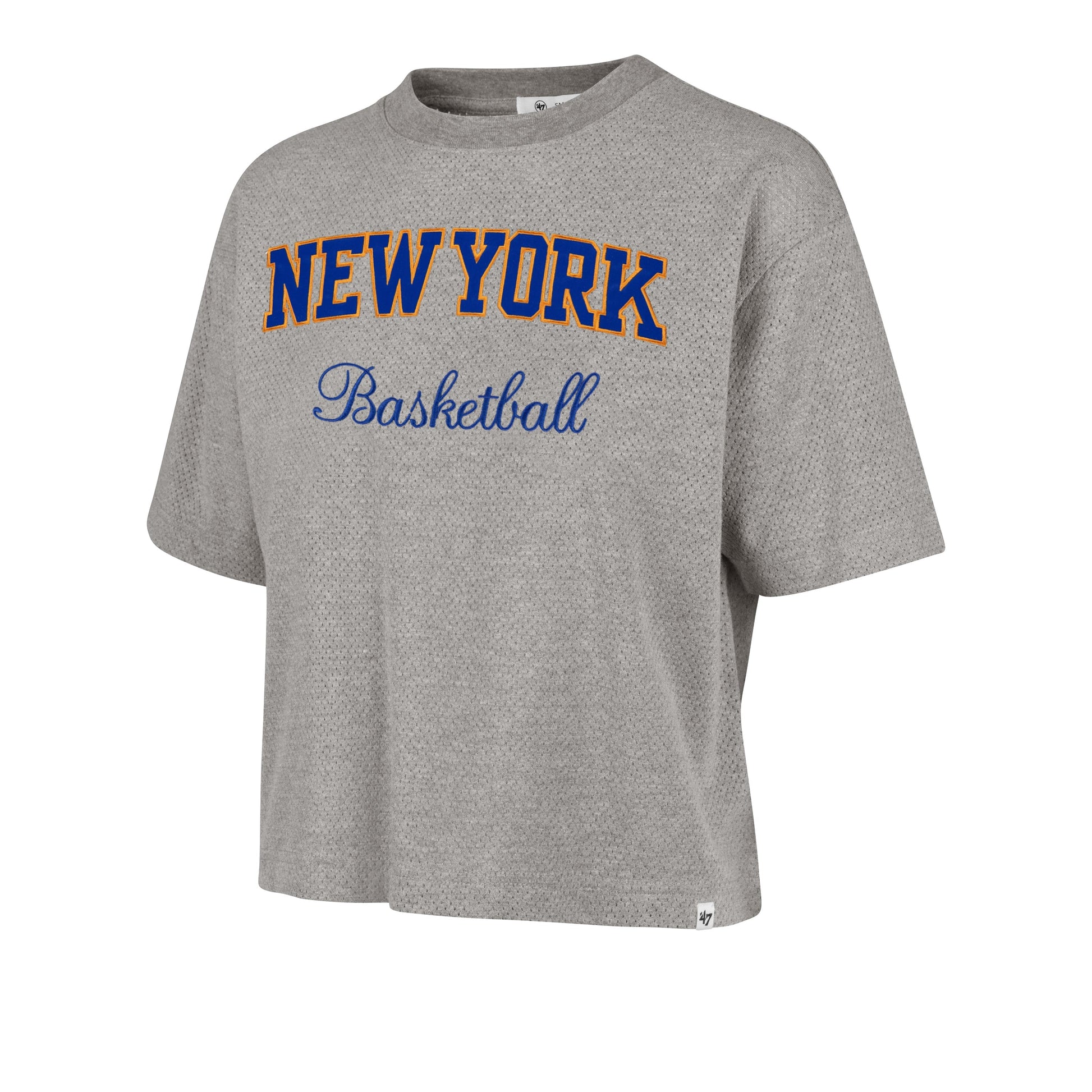 NEW YORK KNICKS PIVOT DROP NEEDLE '47 CITY TEE WOMENS SLATE GREY