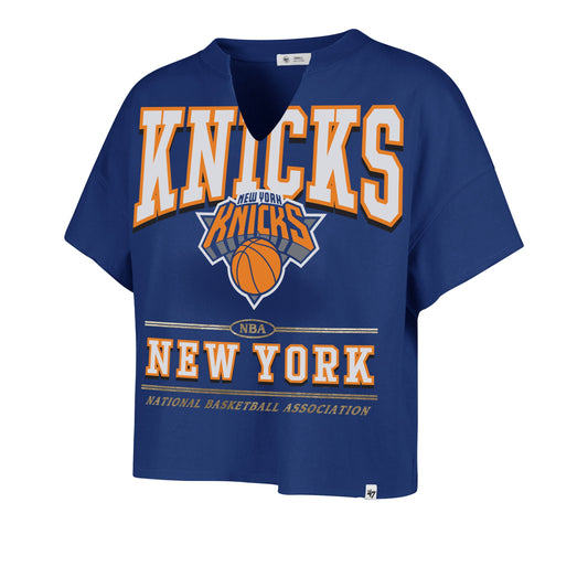 NEW YORK KNICKS ELATION OVERSIZED '47 NOTCH NECK TEE WOMENS ROYAL