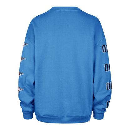 OKLAHOMA CITY THUNDER GO BIG '47 OVERSIZED CREW WOMENS BLUE RAZ