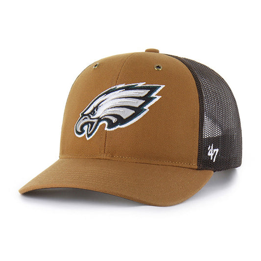 PHILADELPHIA EAGLES CARHARTT '47 TRUCKER RF RELAXED FIT BROWN