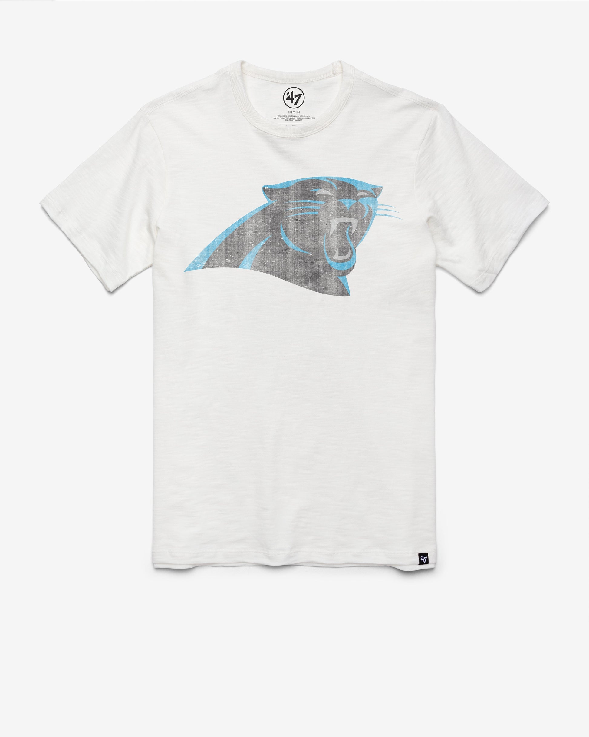 CAROLINA PANTHERS GRIT '47 SCRUM TEE WHITE WASH