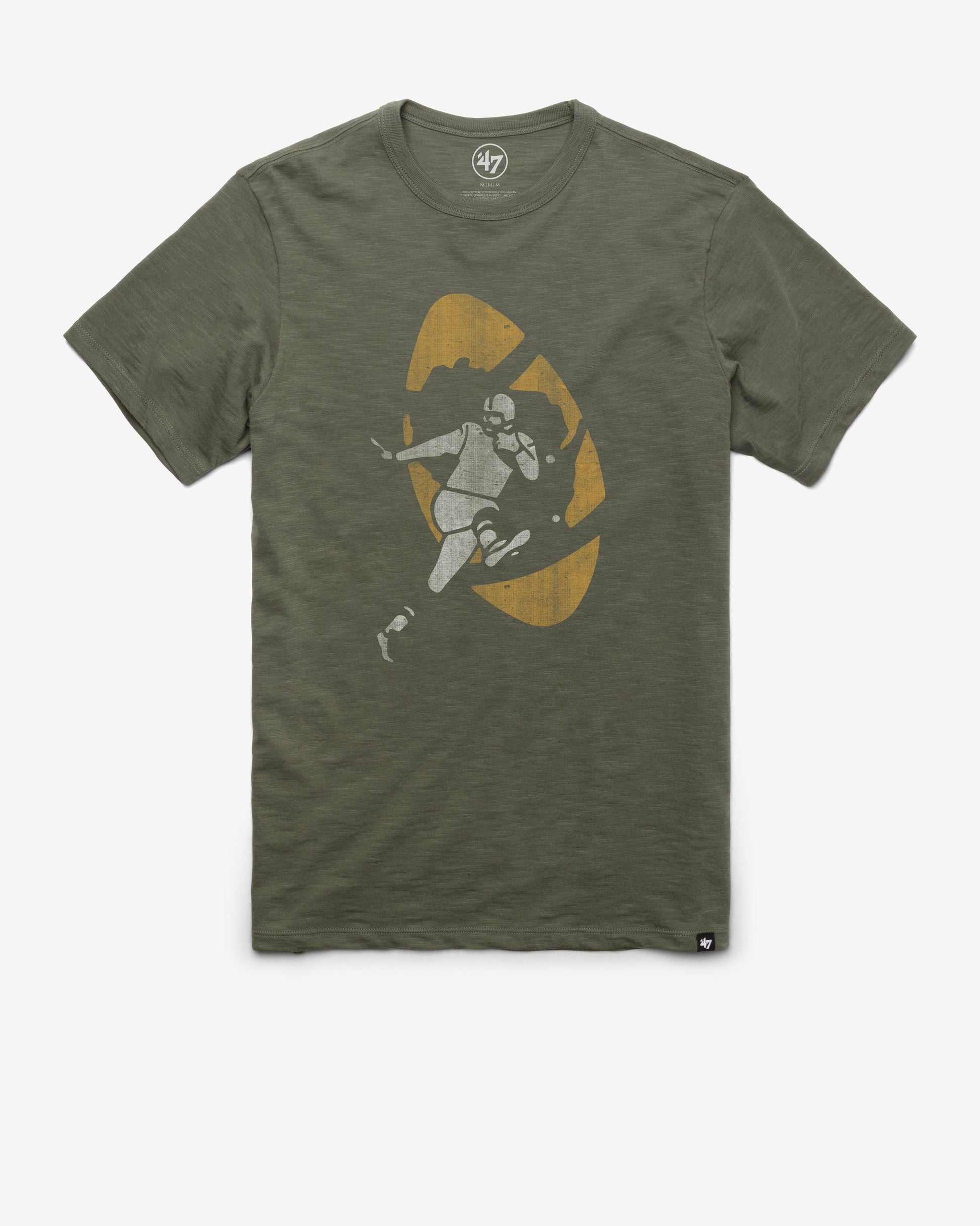 GREEN BAY PACKERS HISTORIC GRIT VINTAGE '47 SCRUM TEE BOTTLE GREEN