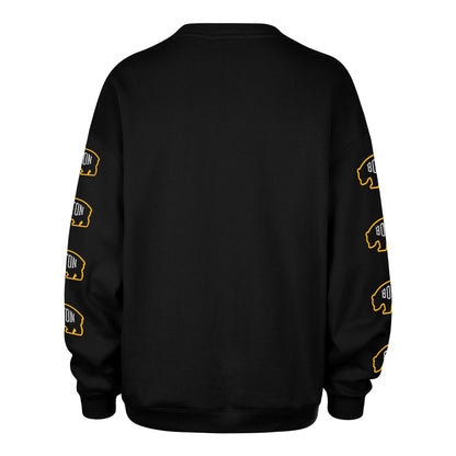 BOSTON BRUINS GO BIG '47 OVERSIZED CREW WOMENS JET BLACK