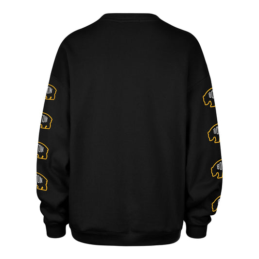 BOSTON BRUINS GO BIG '47 OVERSIZED CREW WOMENS JET BLACK