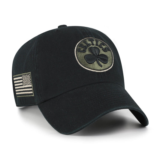 BOSTON CELTICS KHAKI ACCENTS '47 CLEAN UP BLACK