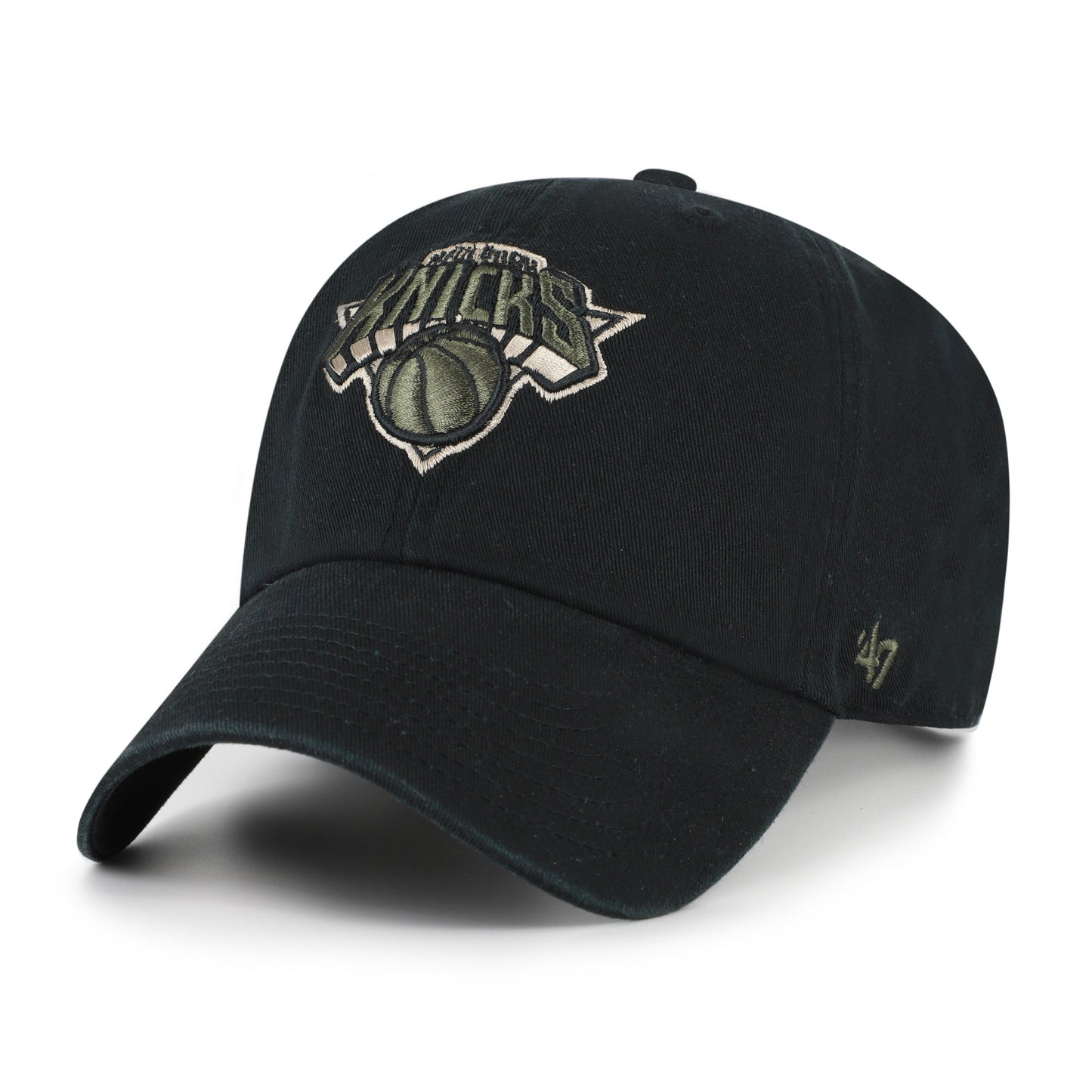 NEW YORK KNICKS KHAKI ACCENTS '47 CLEAN UP BLACK