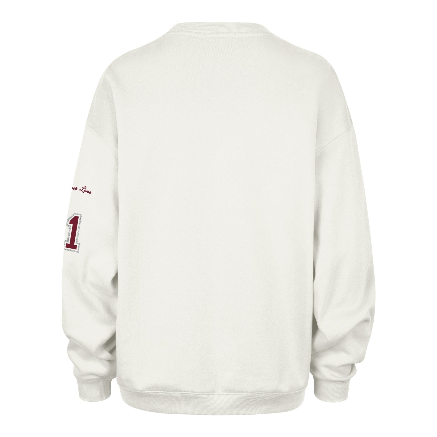 ALABAMA CRIMSON TIDE STONEY CLOVER LANE X '47 OVERSIZED GLITTER ARCH CREW WOMENS SANDSTONE