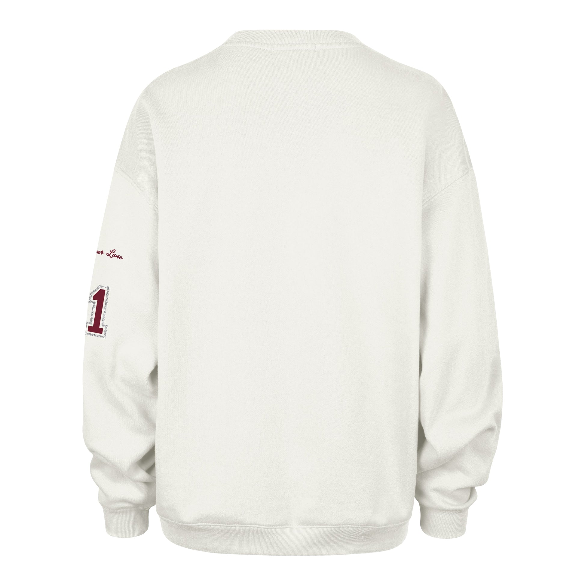 ALABAMA CRIMSON TIDE STONEY CLOVER LANE X '47 OVERSIZED GLITTER ARCH CREW WOMENS SANDSTONE