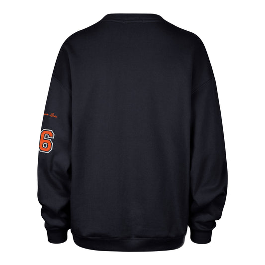 AUBURN TIGERS STONEY CLOVER LANE X '47 OVERSIZED GLITTER ARCH CREW WOMENS FALL NAVY