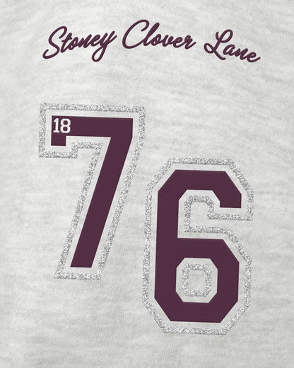 TEXAS A&M AGGIES STONEY CLOVER LANE X '47 OVERSIZED GLITTER ARCH CREW WOMENS RELAY GREY