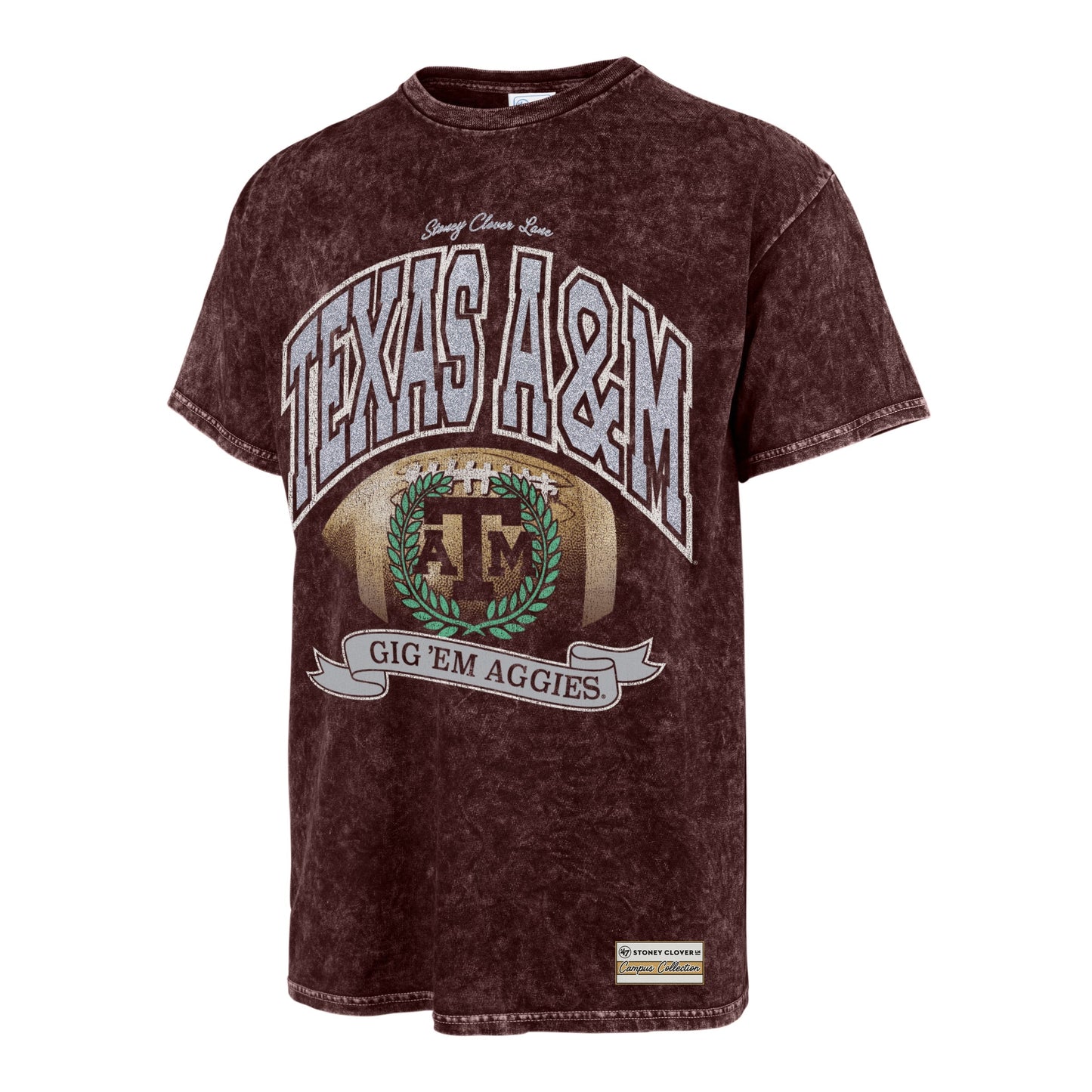 TEXAS A&M AGGIES STONEY CLOVER LANE X '47 VINTAGE TUBULAR TEE DT MAROON