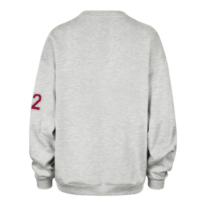 WASHINGTON COMMANDERS STONEY CLOVER LANE X '47 OVERSIZED GLITTER ARCH CREW WOMENS RELAY GREY