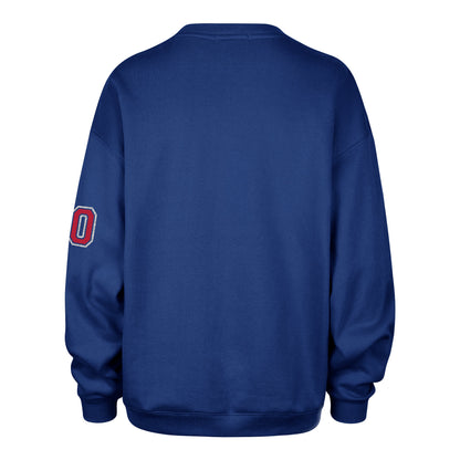 BUFFALO BILLS STONEY CLOVER LANE X '47 OVERSIZED GLITTER ARCH CREW WOMENS ROYAL