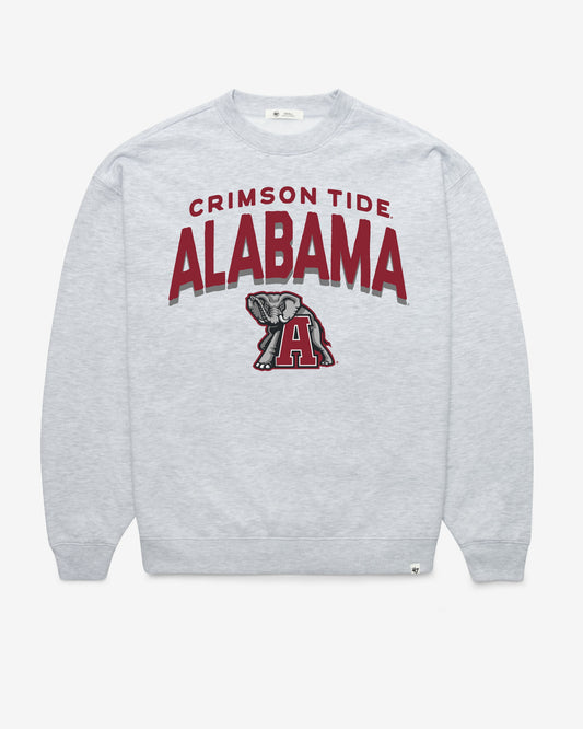 ALABAMA CRIMSON TIDE CAMPUS ARCH CLOUD '47 OVERSIZED CREW WOMENS RELAY GREY