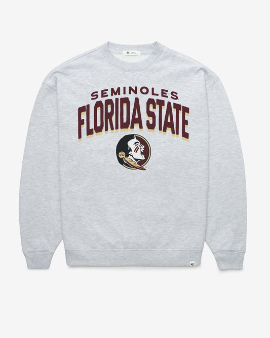 FLORIDA STATE SEMINOLES CAMPUS ARCH CLOUD '47 OVERSIZED CREW WOMENS RELAY GREY