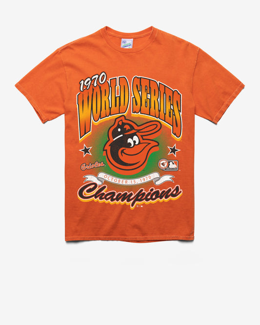 BALTIMORE ORIOLES COOPERSTOWN WORLD S LOCKER VINTAGE '47 TUBULAR TEE DT ORANGE