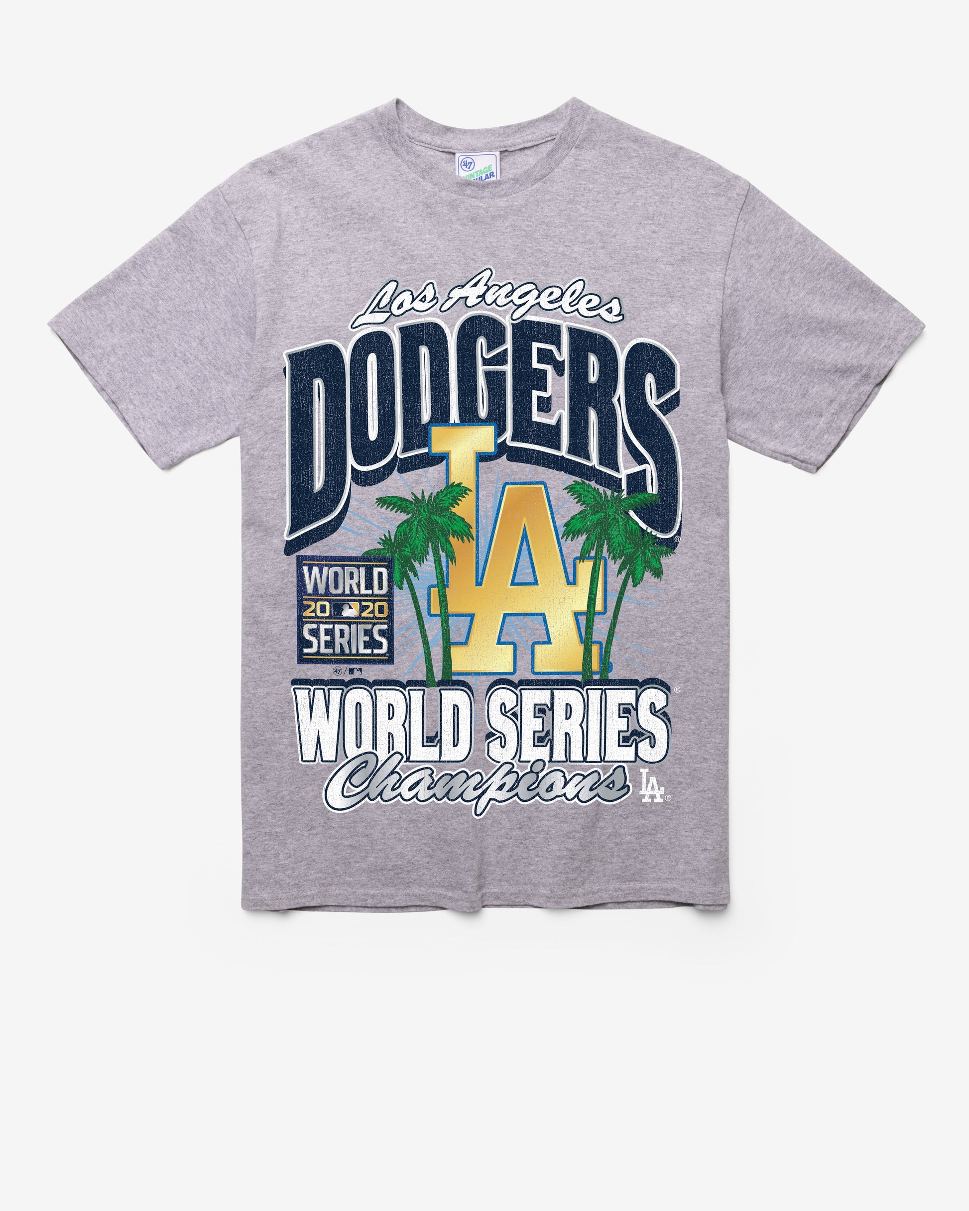 LOS ANGELES DODGERS COOPERSTOWN WORLD SERIES LOCKER VINTAGE '47 TUBULAR TEE DT ATHLETIC HEATHER