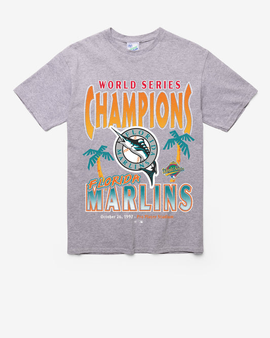 MIAMI MARLINS COOPERSTOWN WORLD SERIE LOCKER VINTAGE '47 TUBULAR TEE DT ATHLETIC HEATHER