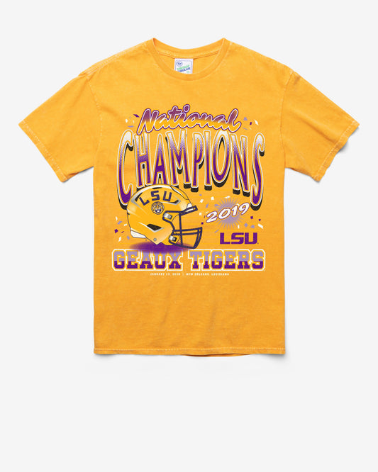 LOUISIANA STATE TIGERS LSU H-CHAMPS LOCKER VINTAGE '47 TUBULAR TEE DT GOLD