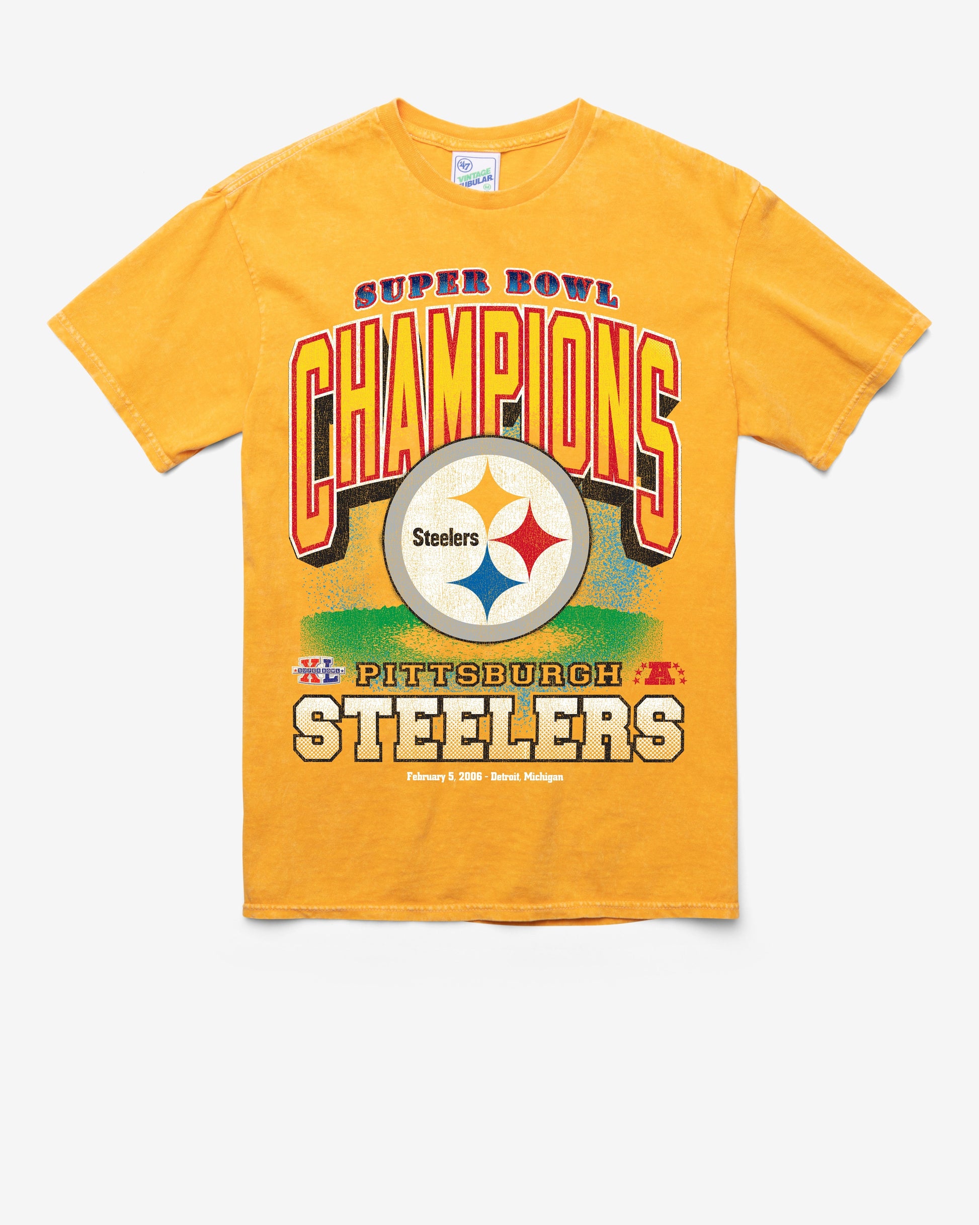PITTSBURGH STEELERS LOCKER VINTAGE '47 TUBULAR TEE DT GOLD