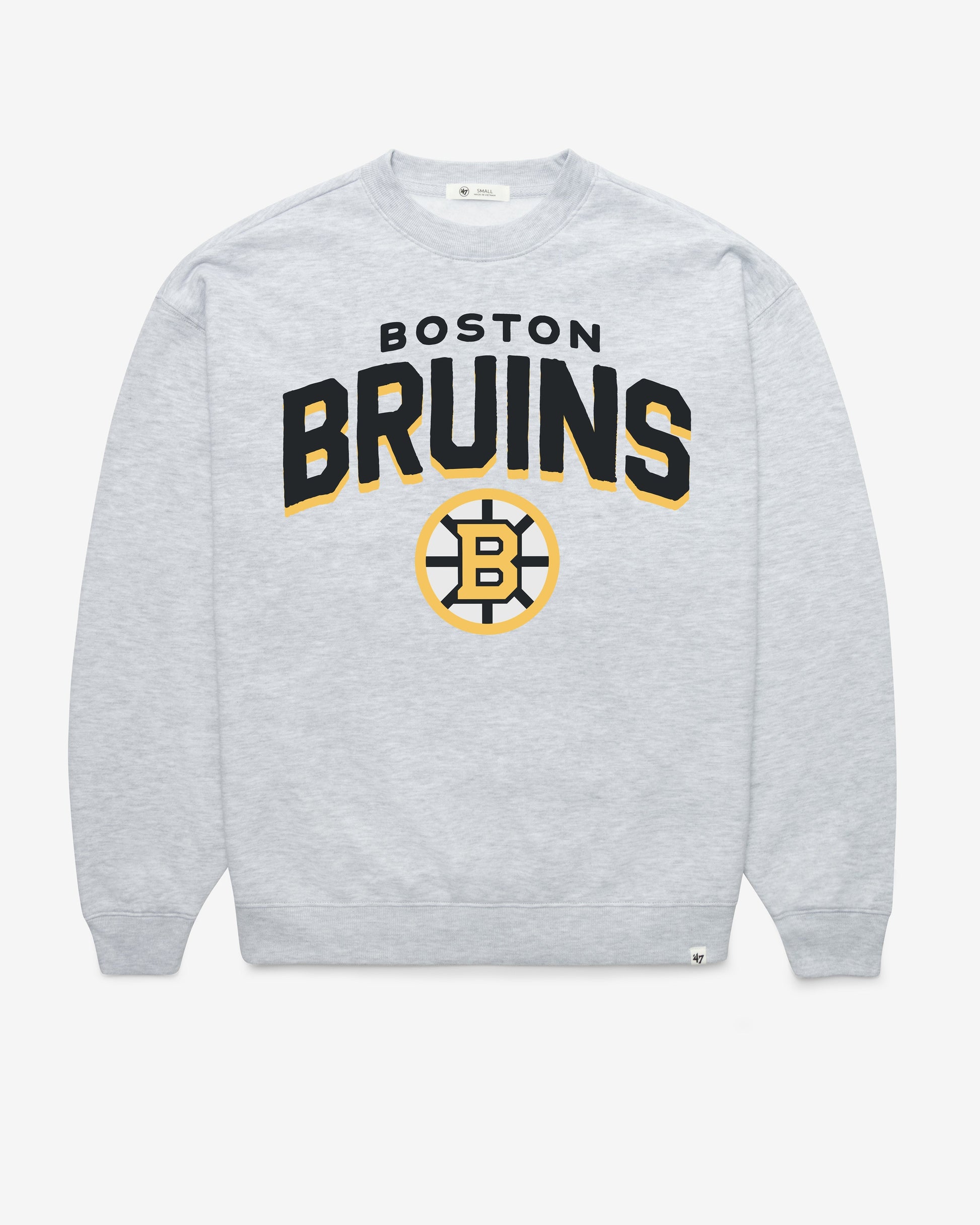 BOSTON BRUINS CAMPUS ARCH CLOUD '47 OVERSIZED CREW WOMENS RELAY GREY