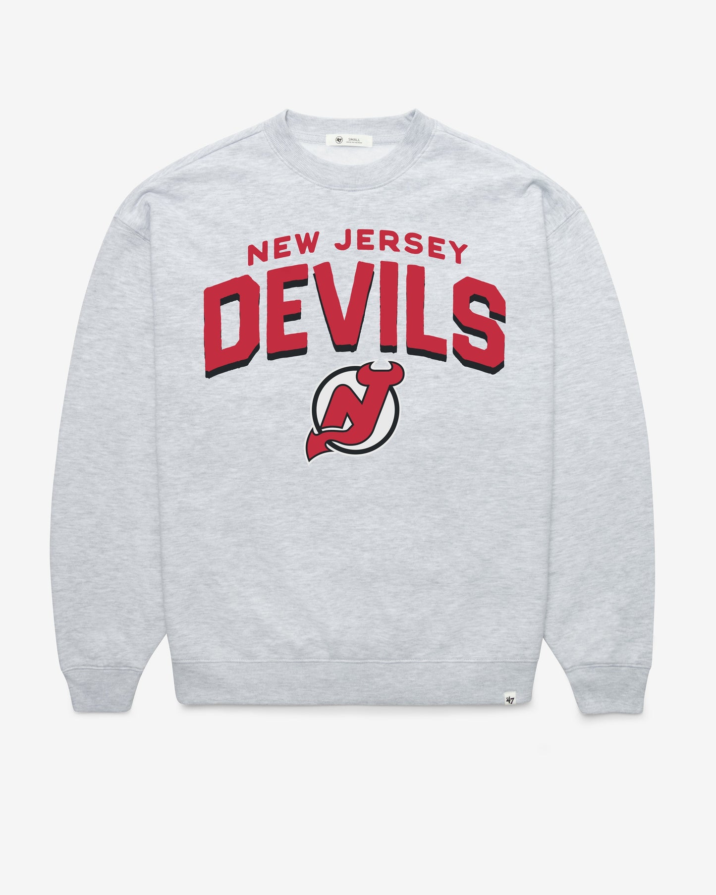 NEW JERSEY DEVILS CAMPUS ARCH CLOUD '47 OVERSIZED CREW WOMENS RELAY GREY