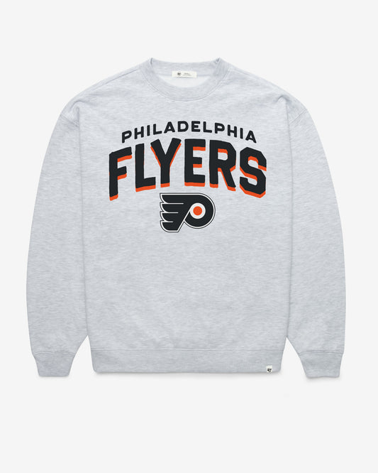 PHILADELPHIA FLYERS CAMPUS ARCH CLOUD '47 OVERSIZED CREW WOMENS RELAY GREY