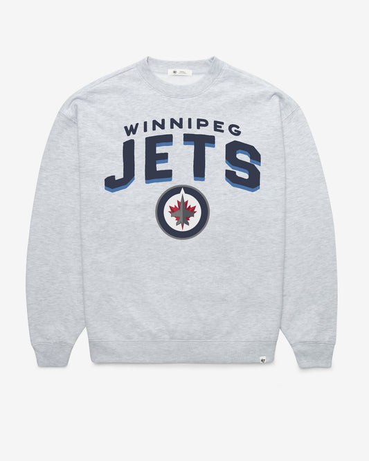 WINNIPEG JETS CAMPUS ARCH CLOUD '47 OVERSIZED CREW WOMENS RELAY GREY