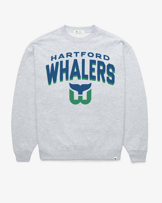 HARTFORD WHALERS VINTAGE CAMPUS ARCH CLOUD '47 OVERSIZED CREW WOMENS RELAY GREY