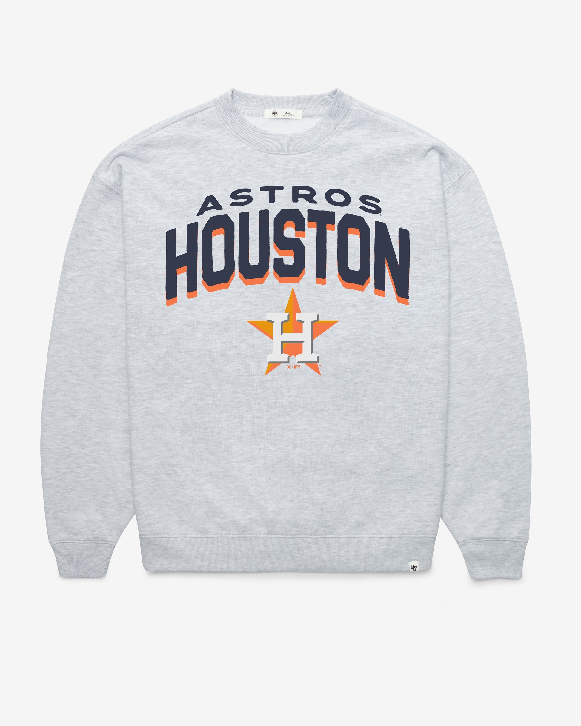 HOUSTON ASTROS CAMPUS ARCH CLOUD '47 OVERSIZED CREW WOMENS RELAY GREY