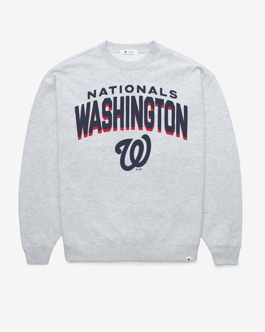 WASHINGTON NATIONALS CAMPUS ARCH CLOUD '47 OVERSIZED CREW WOMENS RELAY GREY