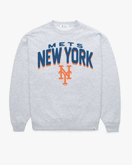 NEW YORK METS CAMPUS ARCH CLOUD '47 OVERSIZED CREW WOMENS RELAY GREY