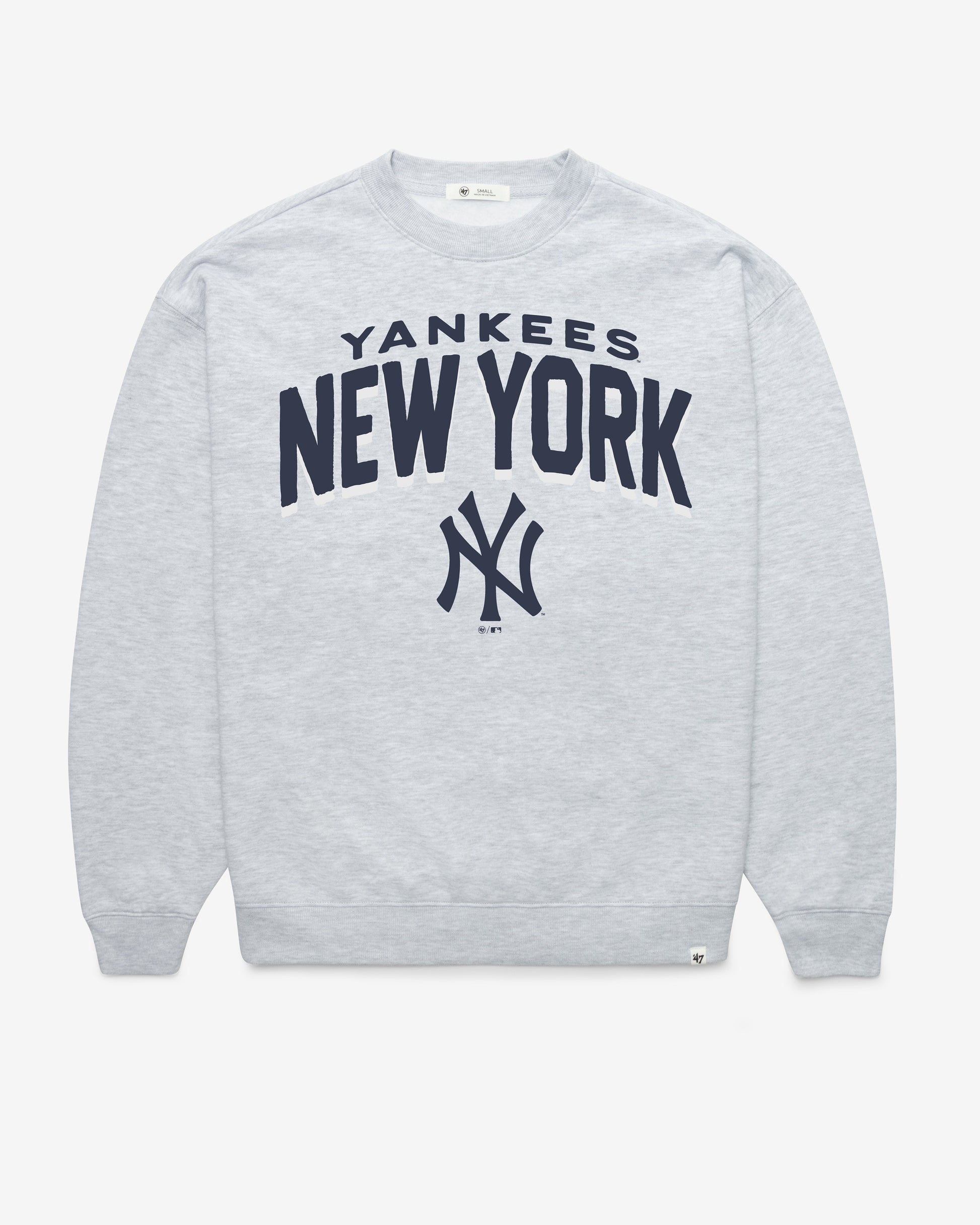NEW YORK YANKEES CAMPUS ARCH CLOUD '47 OVERSIZED CREW WOMENS RELAY GREY