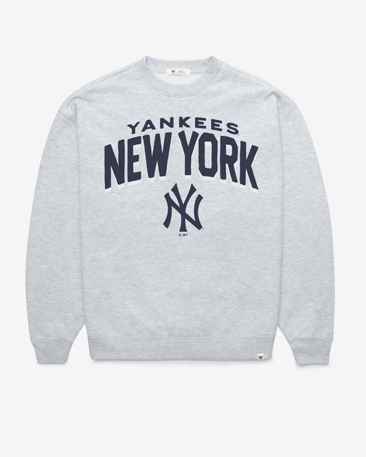 NEW YORK YANKEES CAMPUS ARCH CLOUD '47 OVERSIZED CREW WOMENS RELAY GREY