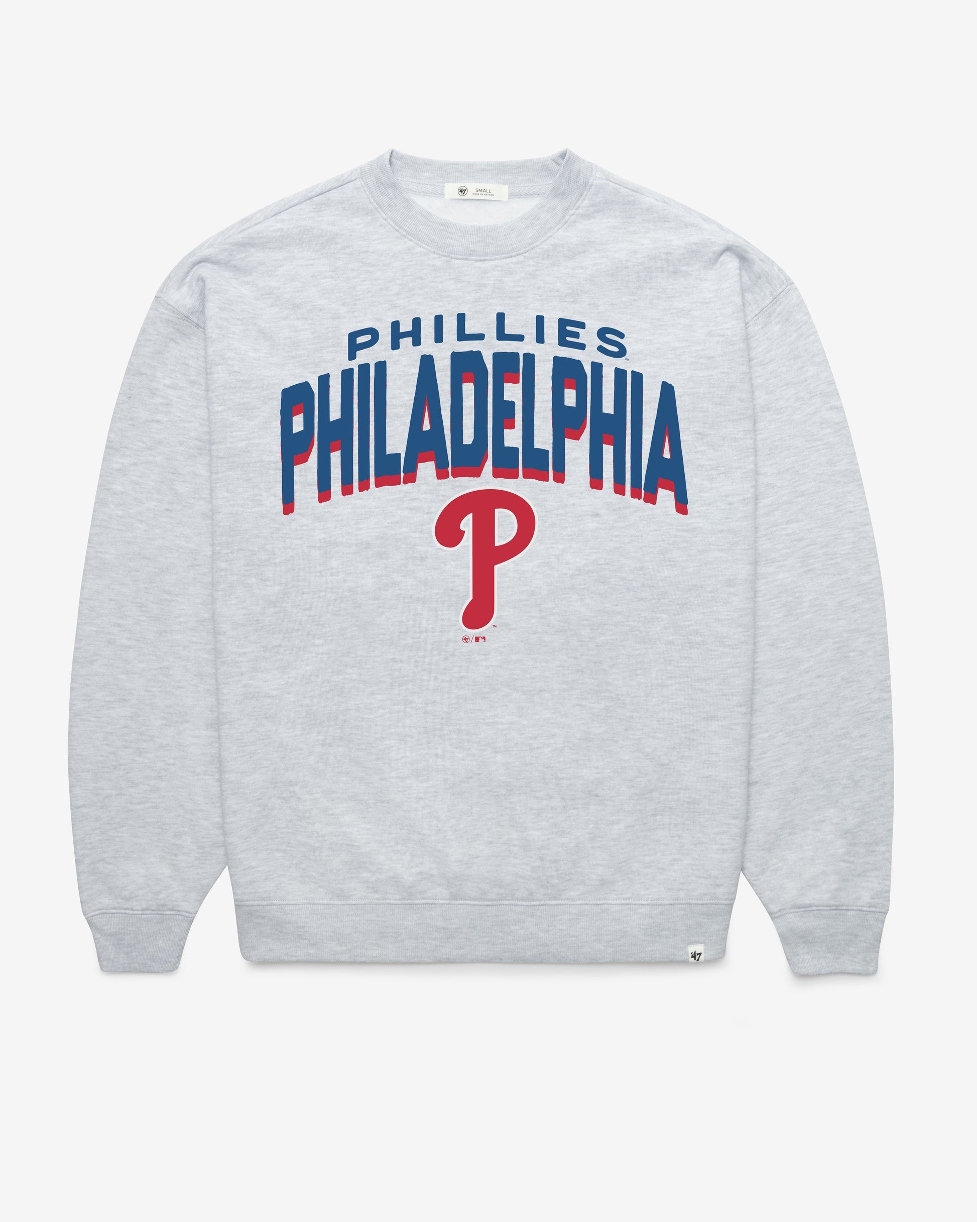 PHILADELPHIA PHILLIES CAMPUS ARCH CLOUD '47 OVERSIZED CREW WOMENS RELAY GREY