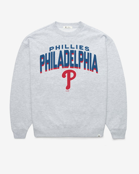 PHILADELPHIA PHILLIES CAMPUS ARCH CLOUD '47 OVERSIZED CREW WOMENS RELAY GREY
